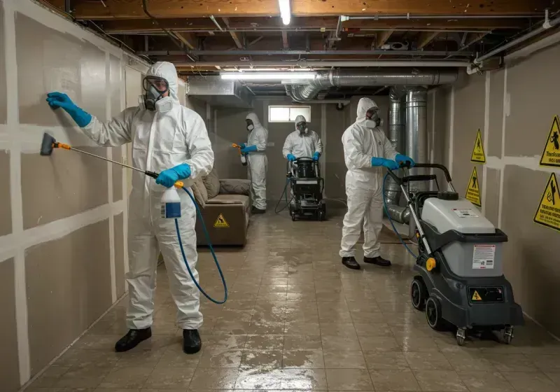 Basement Moisture Removal and Structural Drying process in Port Dickinson, NY